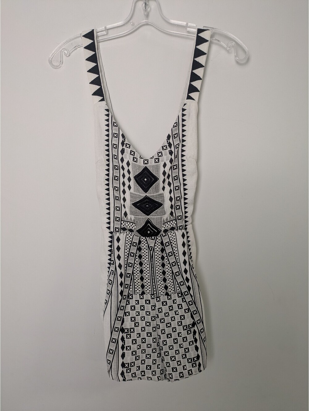 Minkpink Black and White Geometric Romper Aztec Boho Sleeveless Summer Playsuit